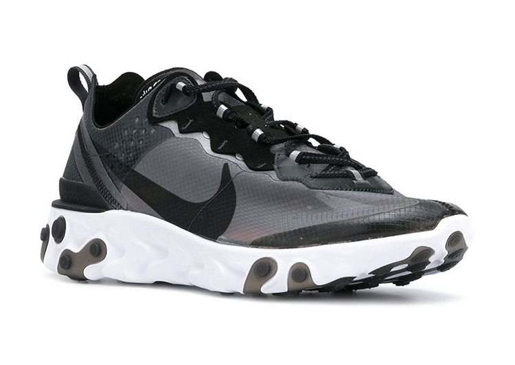 Nike React Element 87 Sneakers Black White Gray (2)