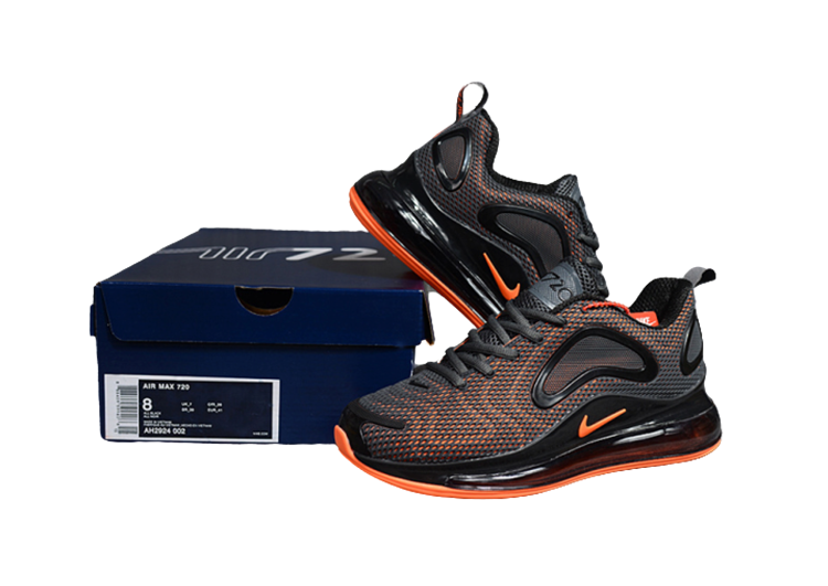 NIKE AIR MAX 720 BLACK - ORANGE LOGO (6)