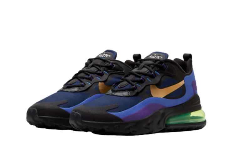 Nike Air Max 270 React LIGHT PURPLE-NAVY BLUE-GOLDEN LOGO (1)