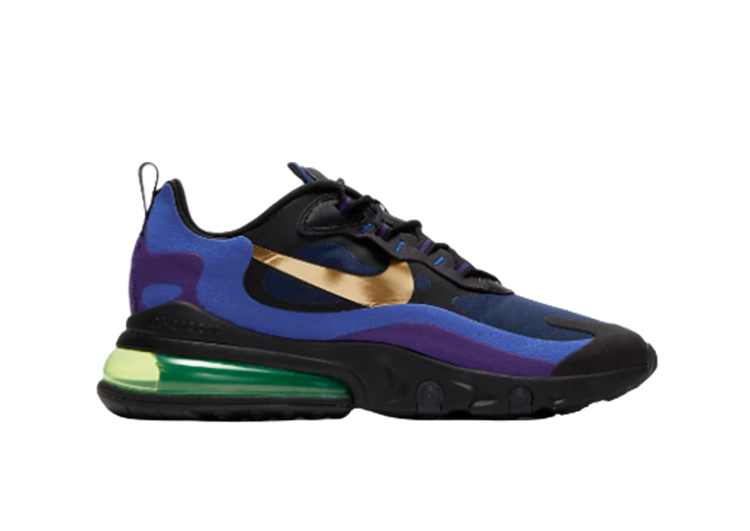 Nike Air Max 270 React LIGHT PURPLE-NAVY BLUE-GOLDEN LOGO (3)