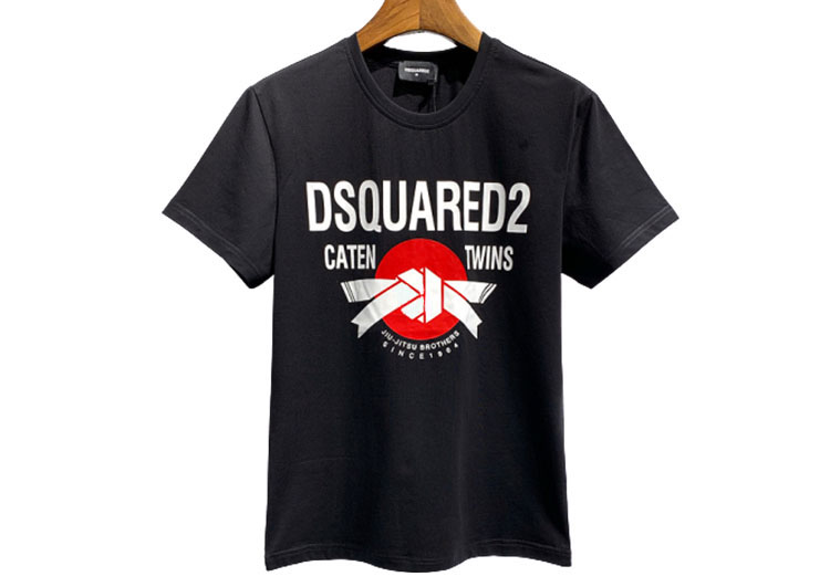 DSQUARED2 TSHIRT MEN SHORT - Black and White - Red Logo - 1