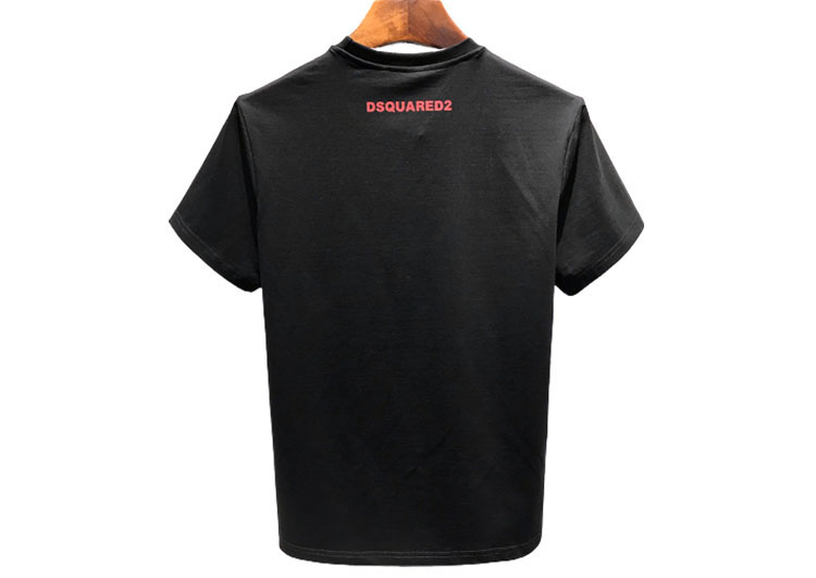 DSQUARED2 TSHIRT MEN SHORT-Red Logo Black (2)