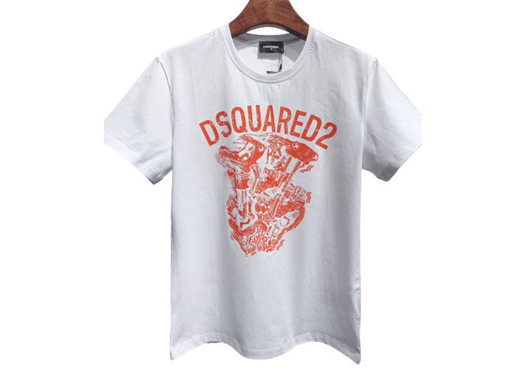 DSQUARED2 TSHIRT MEN SHORT - White & ORG (1)