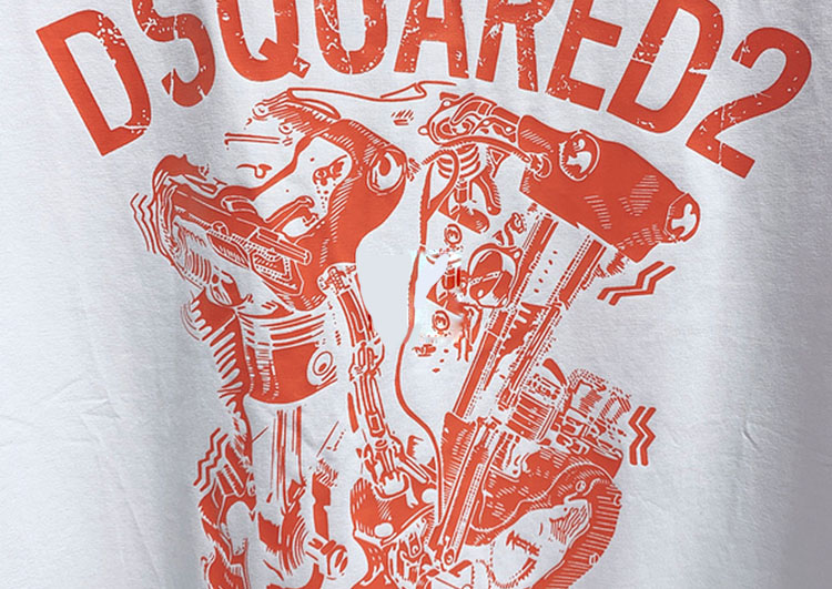 DSQUARED2 TSHIRT MEN SHORT - White & ORG (3)