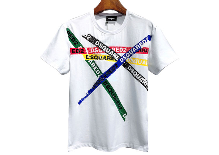 DSQUARED2 TSHIRT MEN SHORT - White and Multi Color Logo - 1