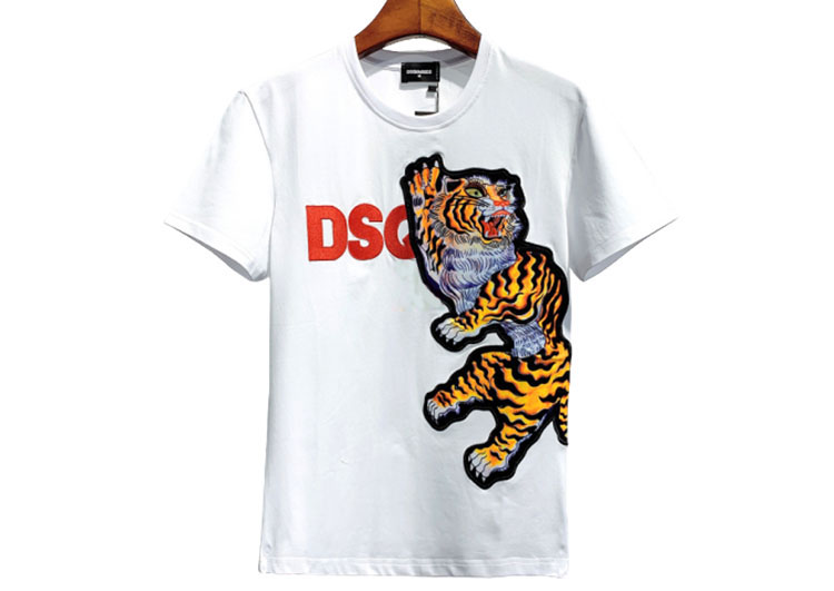 DSQUARED2 TSHIRT MEN SHORT - White and Tiger Logo - 1