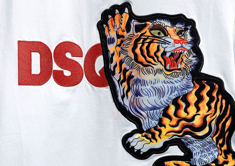 DSQUARED2 TSHIRT MEN SHORT - White and Tiger Logo - 3