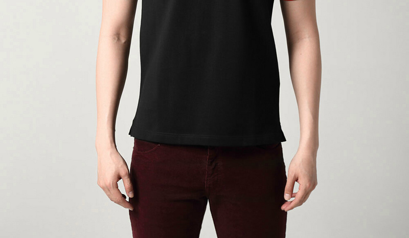 PRADA TSHIRT POLO SHORT MEN - Black & White Gray Border (5)