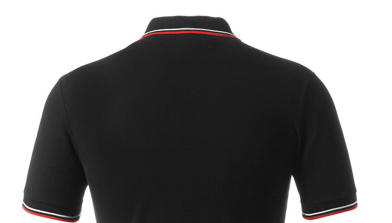 PRADA TSHIRT POLO SHORT MEN - Black & White Red Border (18)