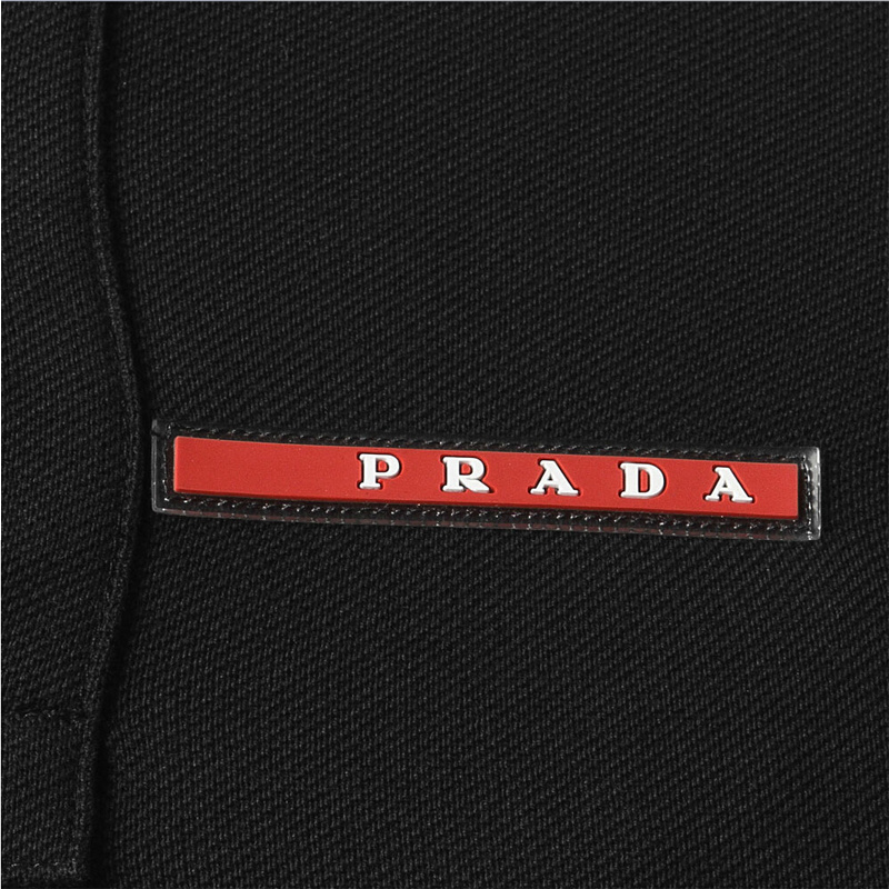 PRADA TSHIRT POLO SHORT MEN - Black & White Red Border (20)