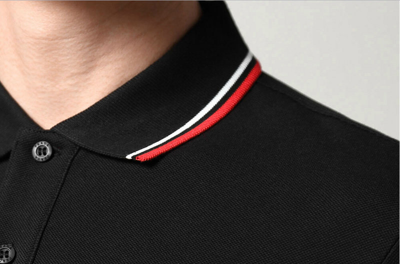 PRADA TSHIRT POLO SHORT MEN - Black & White Red Border (24)
