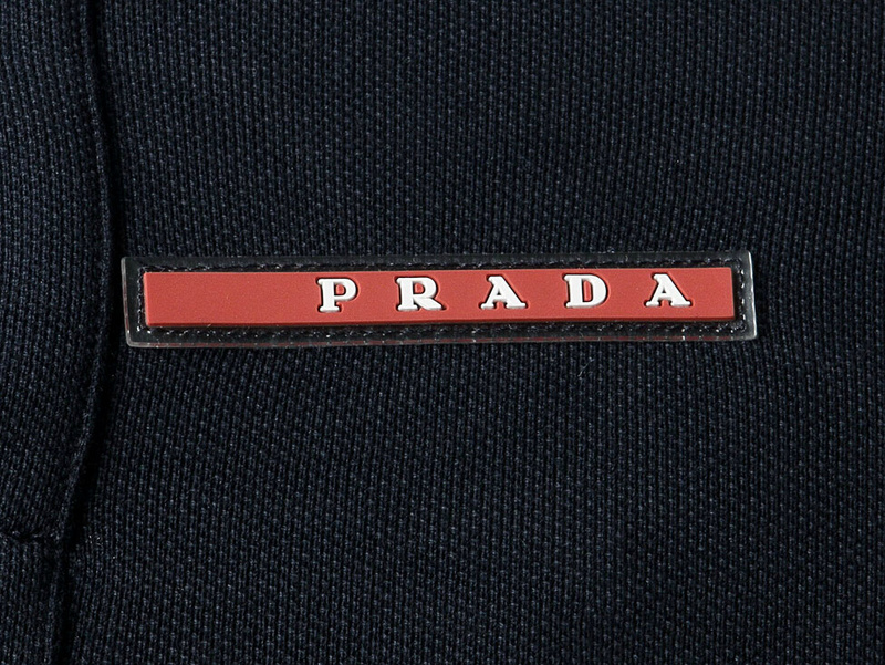 PRADA TSHIRT POLO SHORT MEN - Black & White Red Border (7)