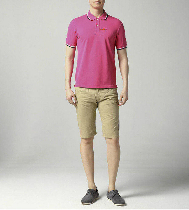 PRADA TSHIRT POLO SHORT MEN - Mulberry (1)