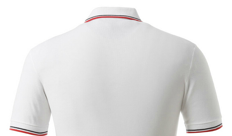 PRADA TSHIRT POLO SHORT MEN - White & Blue Red Border (17)