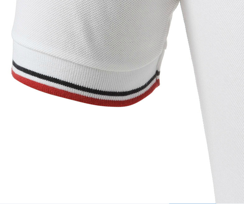 PRADA TSHIRT POLO SHORT MEN - White & Blue Red Border (9)