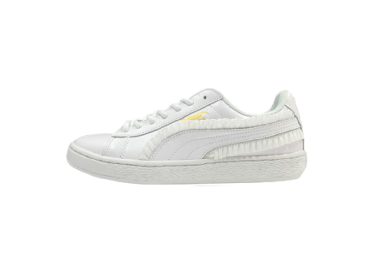 PUMA Basket Lace White Gold Label Casual Sneakers - 10