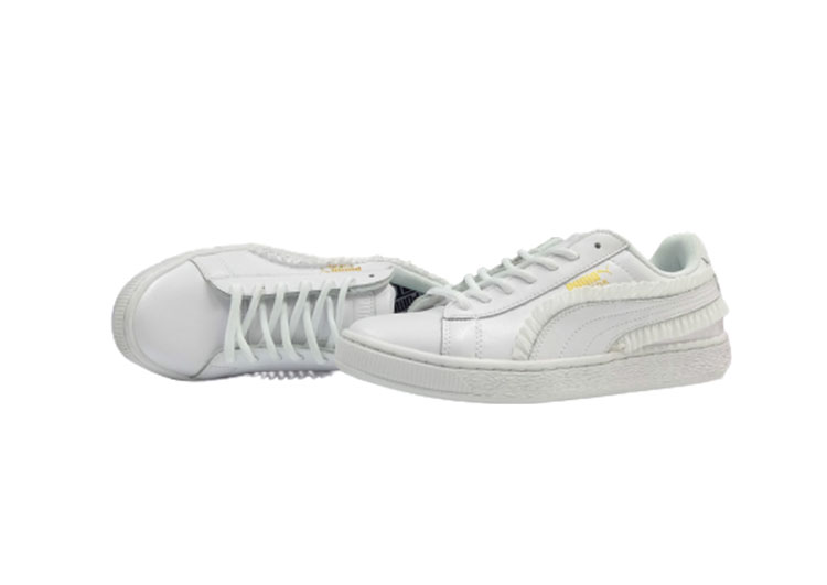 PUMA Basket Lace White Gold Label Casual Sneakers - 8