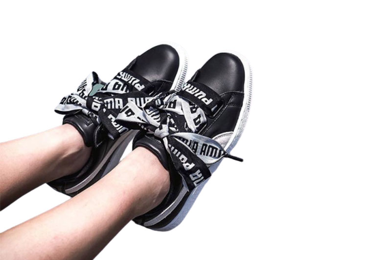PUMA basket heart rihanna leather -Black and White (4)