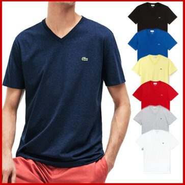 Catalog of V-neck short-sleeved shirts for men LACOSTE