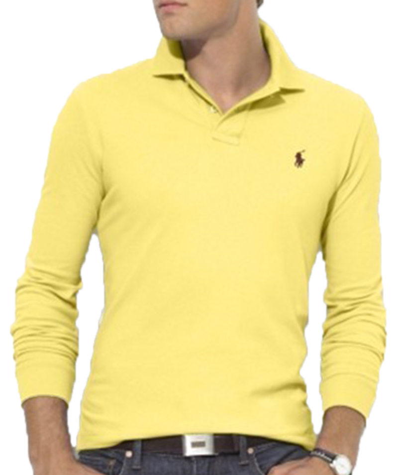 .RALPH LAUREN POLO TSHIRT MEN'S LONG - Cream Brulee