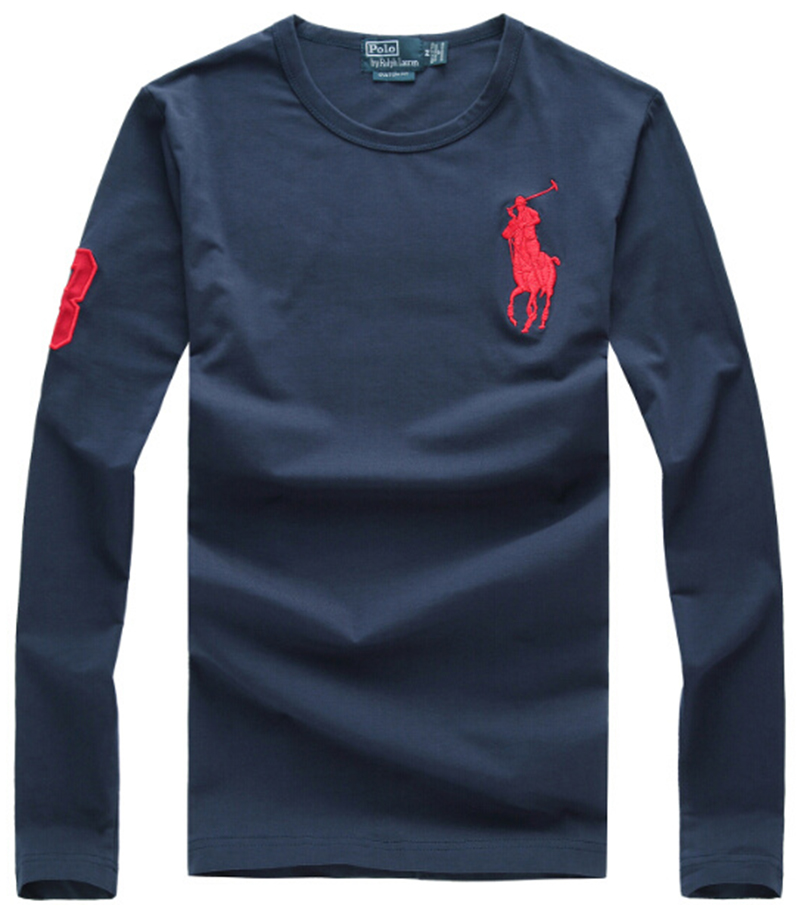 .RALPH LAUREN TSHIRT MEN'S LONG - NAVY BLUE